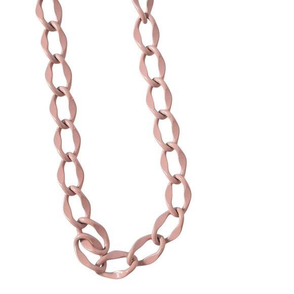 Elegant Rose Gold Tone Twisted Oval Link Chain Necklace Fashion Jewelry - Picture 2 of 4